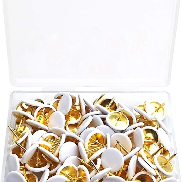 100PCS Push Pins Wall Tacks Plastic Round Head Thumbtack for Home, School, Map, - Picture 1 of 7
